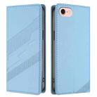 For iPhone SE 2022 / 2020 / 8 / 7 Embossed Multi-functional Wallet Retro Leather Phone Case(Light Blue) - 2