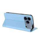 For iPhone 17 Pro Max Embossed Multi-functional Wallet Retro Leather Phone Case(Light Blue) - 3