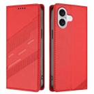 For iPhone 17 Embossed Multi-functional Wallet Retro Leather Phone Case(Red) - 2
