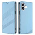 For iPhone 17 Embossed Multi-functional Wallet Retro Leather Phone Case(Light Blue) - 2