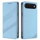 For iPhone 17 Air Embossed Multi-functional Wallet Retro Leather Phone Case(Light Blue) - 2