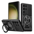 For Samsung Galaxy S23 Ultra 5G Armor Rotating Holder MagSafe Phone Case(Black) - 1