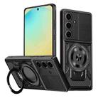 For Samsung Galaxy S24 FE 5G Armor Rotating Holder MagSafe Phone Case(Black) - 1