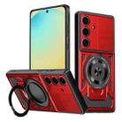 For Samsung Galaxy S24 FE 5G Armor Rotating Holder MagSafe Phone Case(Red) - 1