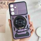 For Samsung Galaxy S24 FE 5G Armor Rotating Holder MagSafe Phone Case(Purple) - 2