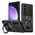 For Samsung Galaxy S23 FE 5G Armor Rotating Holder MagSafe Phone Case(Black) - 1
