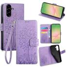 For Samsung Galaxy A56 5G Tree & Deer Embossed Leather Phone Case(Purple) - 1
