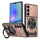 For Samsung Galaxy A05s 4G Armor Rotating Holder MagSafe Phone Case(Rose Gold) - 1