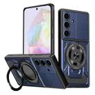 For Samsung Galaxy A35 5G Armor Rotating Holder MagSafe Phone Case(Blue) - 1