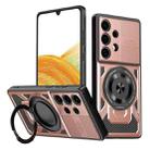 For Samsung Galaxy A33 5G Armor Rotating Holder MagSafe Phone Case(Rose Gold) - 1