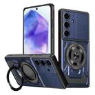 For Samsung Galaxy A55 5G Armor Rotating Holder MagSafe Phone Case(Blue) - 1