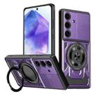 For Samsung Galaxy A55 5G Armor Rotating Holder MagSafe Phone Case(Purple) - 1