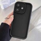 For iPhone 16 Plus Shockproof Frame Frosted Precise Hole TPU Phone Case(Black) - 1