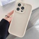 For iPhone 15 Pro Shockproof Frame Frosted Precise Hole TPU Phone Case(White) - 1
