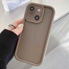 For iPhone 14 Plus Shockproof Frame Frosted Precise Hole TPU Phone Case(Coffee) - 1