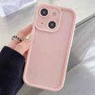 For iPhone 13 mini Shockproof Frame Frosted Precise Hole TPU Phone Case(Light Pink) - 1