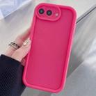 For iPhone 8 Plus / 7 Plus Shockproof Frame Frosted Precise Hole TPU Phone Case(Rose Red) - 1