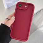 For iPhone 16e Shockproof Frame Frosted Precise Hole TPU Phone Case(Wine Red) - 1