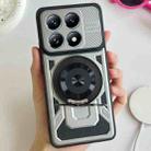 For Xiaomi 14T Pro Armor Rotating Holder MagSafe Phone Case(Grey) - 1
