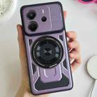 For Redmi Note 14 4G 163.25mm Global Armor Rotating Holder MagSafe Phone Case(Purple) - 1