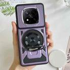For Redmi Note 14 Pro 4G Global Armor Rotating Holder MagSafe Phone Case(Purple) - 1