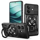 For Redmi Note 14 4G 164.84mm Armor Rotating Holder MagSafe Phone Case(Black) - 1
