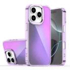 For iPhone 16 Pro Plating Gradient Discolor Phone Case(Purple) - 1