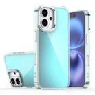For iPhone 16 Plating Gradient Discolor Phone Case(Blue) - 1