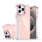For iPhone 15 Pro Max Plating Gradient Discolor Phone Case(Pink) - 1