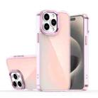 For iPhone 15 Pro Plating Gradient Discolor Phone Case(Pink) - 1