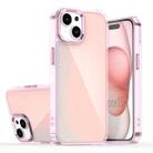 For iPhone 15 Plus Plating Gradient Discolor Phone Case(Pink) - 1