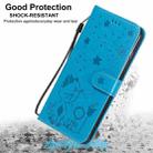 For iPhone 6 Plus Cat Bee Embossing Pattern Shockproof Horizontal Flip Leather Case with Holder & Card Slots & Wallet(Blue) - 3