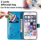 For iPhone 6 Plus Cat Bee Embossing Pattern Shockproof Horizontal Flip Leather Case with Holder & Card Slots & Wallet(Blue) - 6