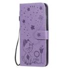 For iPhone 6 Plus Cat Bee Embossing Pattern Shockproof Horizontal Flip Leather Case with Holder & Card Slots & Wallet(Purple) - 1