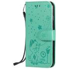 For iPhone 6 Cat Bee Embossing Pattern Shockproof Horizontal Flip Leather Case with Holder & Card Slots & Wallet(Green) - 1