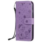 For iPhone 6 Cat Bee Embossing Pattern Shockproof Horizontal Flip Leather Case with Holder & Card Slots & Wallet(Purple) - 2