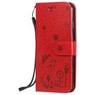 For iPhone 6 Cat Bee Embossing Pattern Shockproof Horizontal Flip Leather Case with Holder & Card Slots & Wallet(Red) - 2