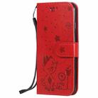 For iPhone 6 Cat Bee Embossing Pattern Shockproof Horizontal Flip Leather Case with Holder & Card Slots & Wallet(Red) - 2