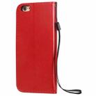 For iPhone 6 Cat Bee Embossing Pattern Shockproof Horizontal Flip Leather Case with Holder & Card Slots & Wallet(Red) - 3