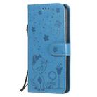 For iPhone 8 Plus / 7 Plus Cat Bee Embossing Pattern Shockproof Horizontal Flip Leather Case with Holder & Card Slots & Wallet(Blue) - 2