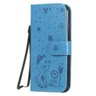 For iPhone SE 2022 / SE 2020 / 8 / 7 Cat Bee Embossing Pattern Shockproof Horizontal Flip Leather Case with Holder & Card Slots & Wallet(Blue) - 2