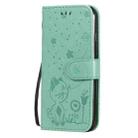 For iPhone SE 2022 / SE 2020 / 8 / 7 Cat Bee Embossing Pattern Shockproof Horizontal Flip Leather Case with Holder & Card Slots & Wallet(Green) - 2