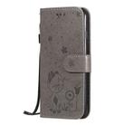 For iPhone SE 2022 / SE 2020 / 8 / 7 Cat Bee Embossing Pattern Shockproof Horizontal Flip Leather Case with Holder & Card Slots & Wallet(Grey) - 2