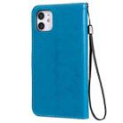 For iPhone 11 Cat Bee Embossing Pattern Shockproof Horizontal Flip Leather Case with Holder & Card Slots & Wallet(Blue) - 3