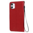 For iPhone 11 Cat Bee Embossing Pattern Shockproof Horizontal Flip Leather Case with Holder & Card Slots & Wallet(Red) - 3