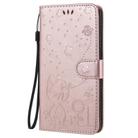 For iPhone 11 Cat Bee Embossing Pattern Shockproof Horizontal Flip Leather Case with Holder & Card Slots & Wallet(Rose Gold) - 2