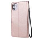 For iPhone 11 Cat Bee Embossing Pattern Shockproof Horizontal Flip Leather Case with Holder & Card Slots & Wallet(Rose Gold) - 3