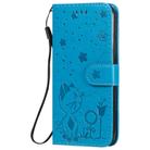 For iPhone 11 Pro Cat Bee Embossing Pattern Shockproof Horizontal Flip Leather Case with Holder & Card Slots & Wallet(Blue) - 2