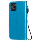 For iPhone 11 Pro Cat Bee Embossing Pattern Shockproof Horizontal Flip Leather Case with Holder & Card Slots & Wallet(Blue) - 3