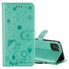 For iPhone 11 Pro Cat Bee Embossing Pattern Shockproof Horizontal Flip Leather Case with Holder & Card Slots & Wallet(Green) - 1